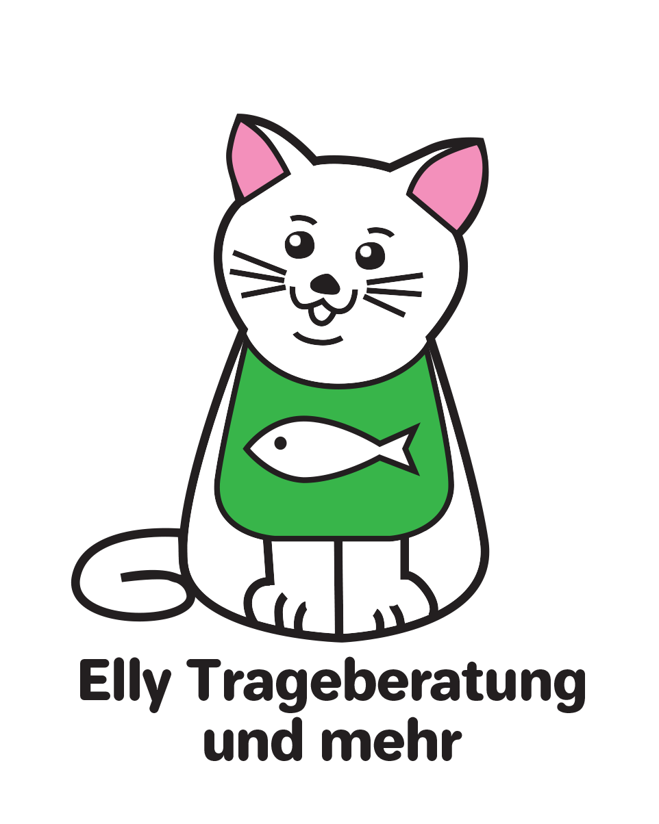 Katze mit einem L&auml;tzchen und dem Schrift Elly Tragebeartung und mehr